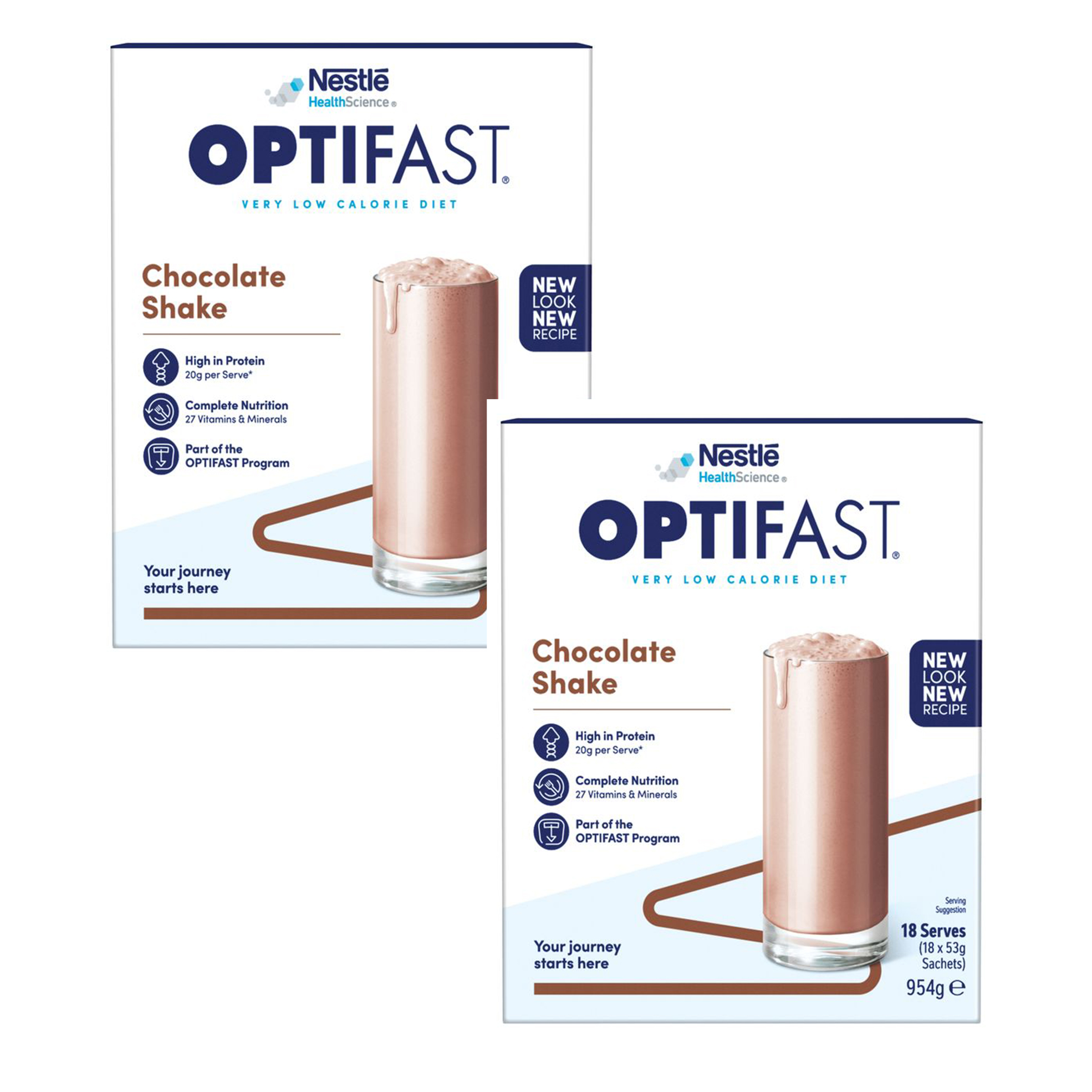 2x 18's 53g High Protein Flavoured Shakes