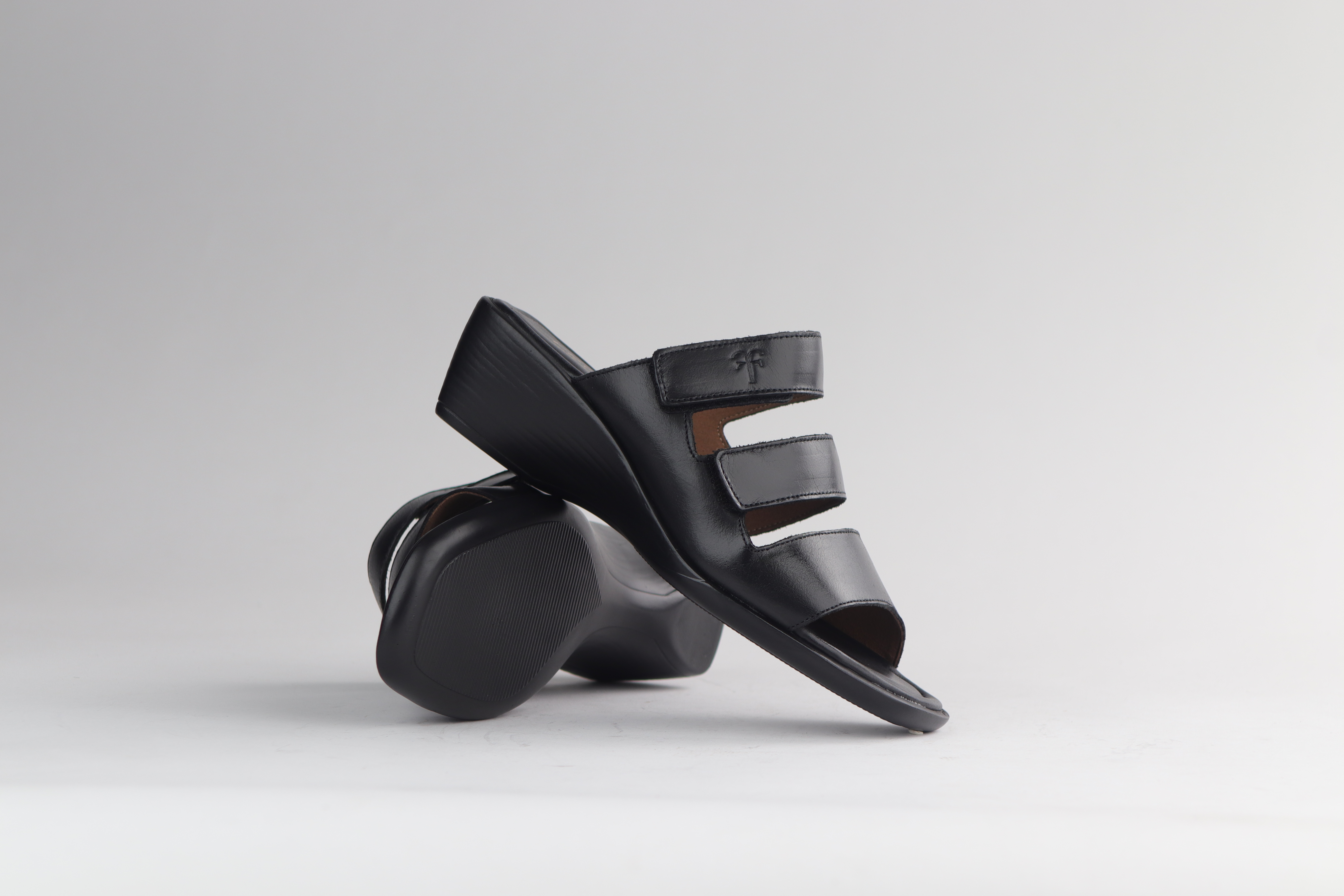 Ladies Genuine Leather Triple Strap Sandals