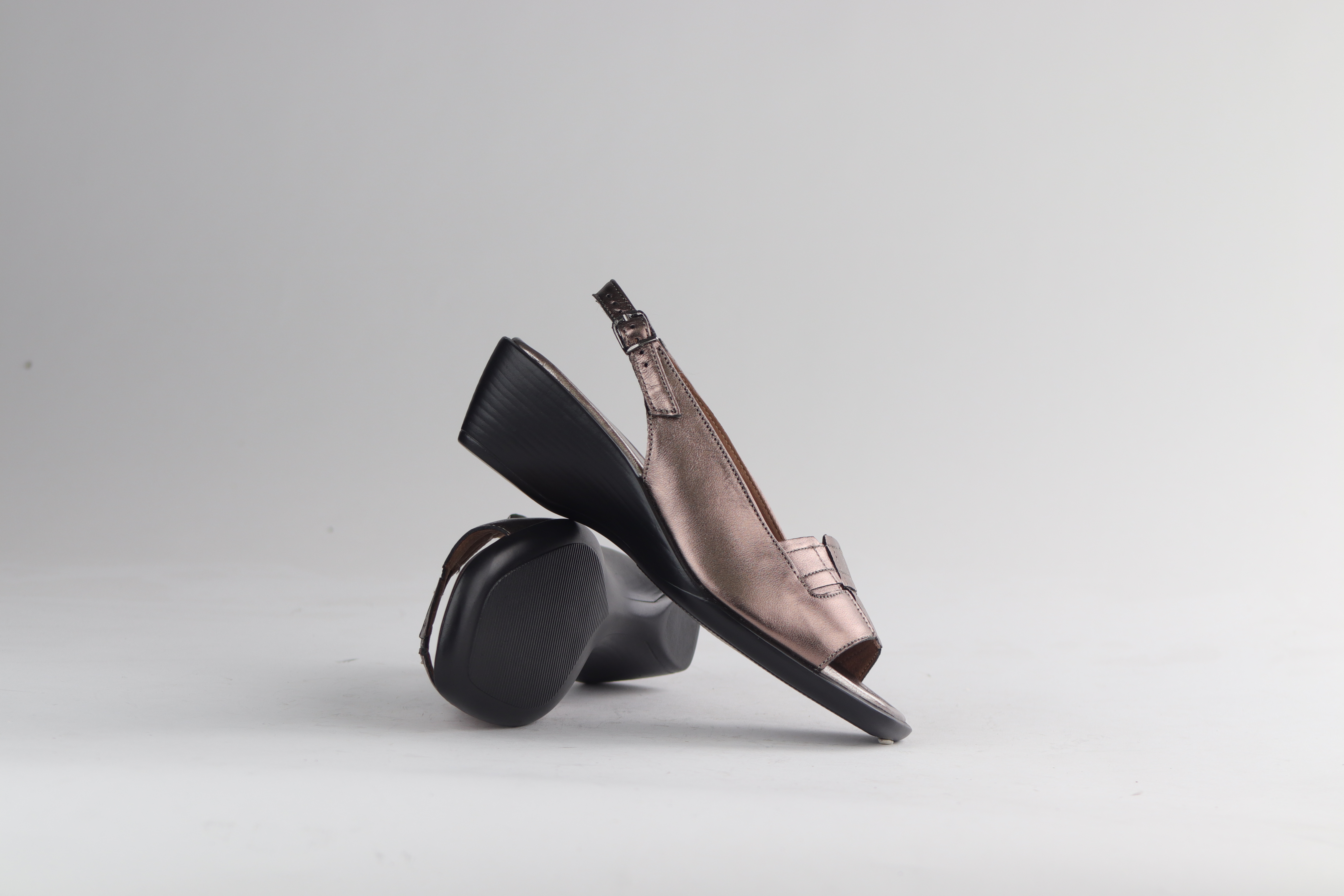 Ladies Genuine Leather Peep Toe Slingback Sandals