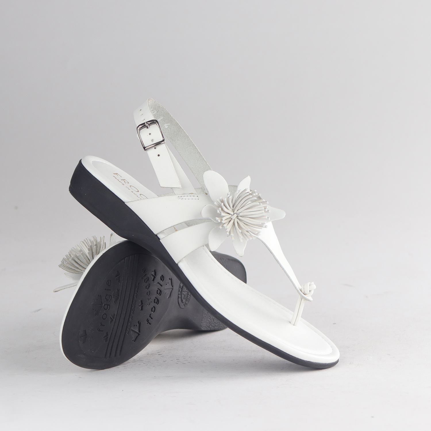 Ladies Genuine Leather Floral Sandals