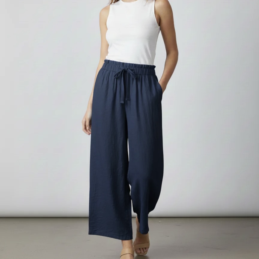 エル　elu Suzan tack & wide pants S 60% off on Zush Ladies Wide Linen Pants | OneDayOnly
