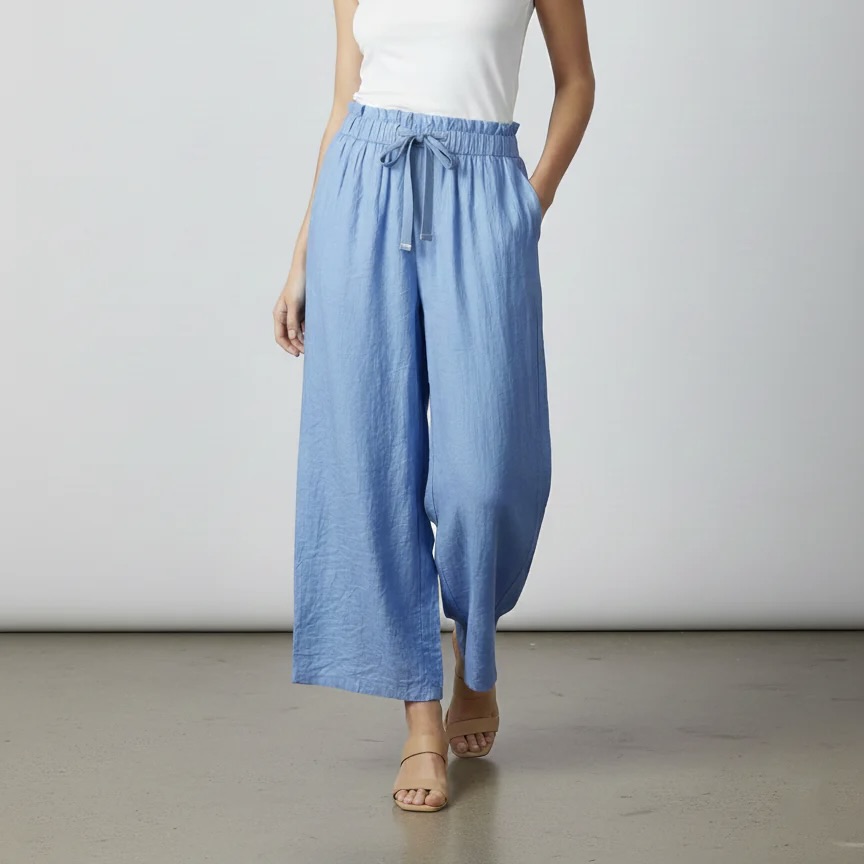 エル　elu Suzan tack & wide pants S 60% off on Zush Ladies Wide Linen Pants | OneDayOnly