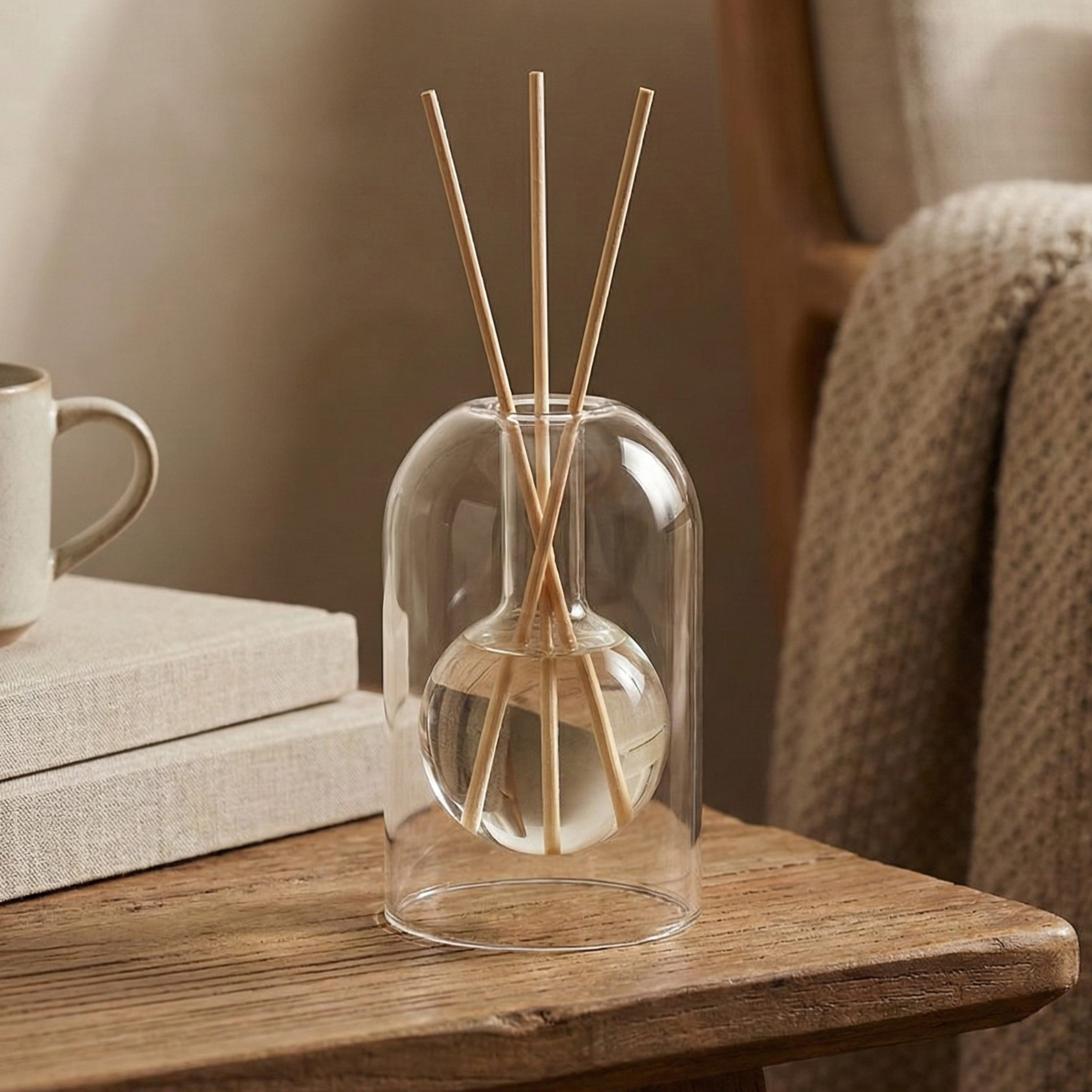 DIY Reusable Glass Aroma Diffuser with 8 Reed Sticks