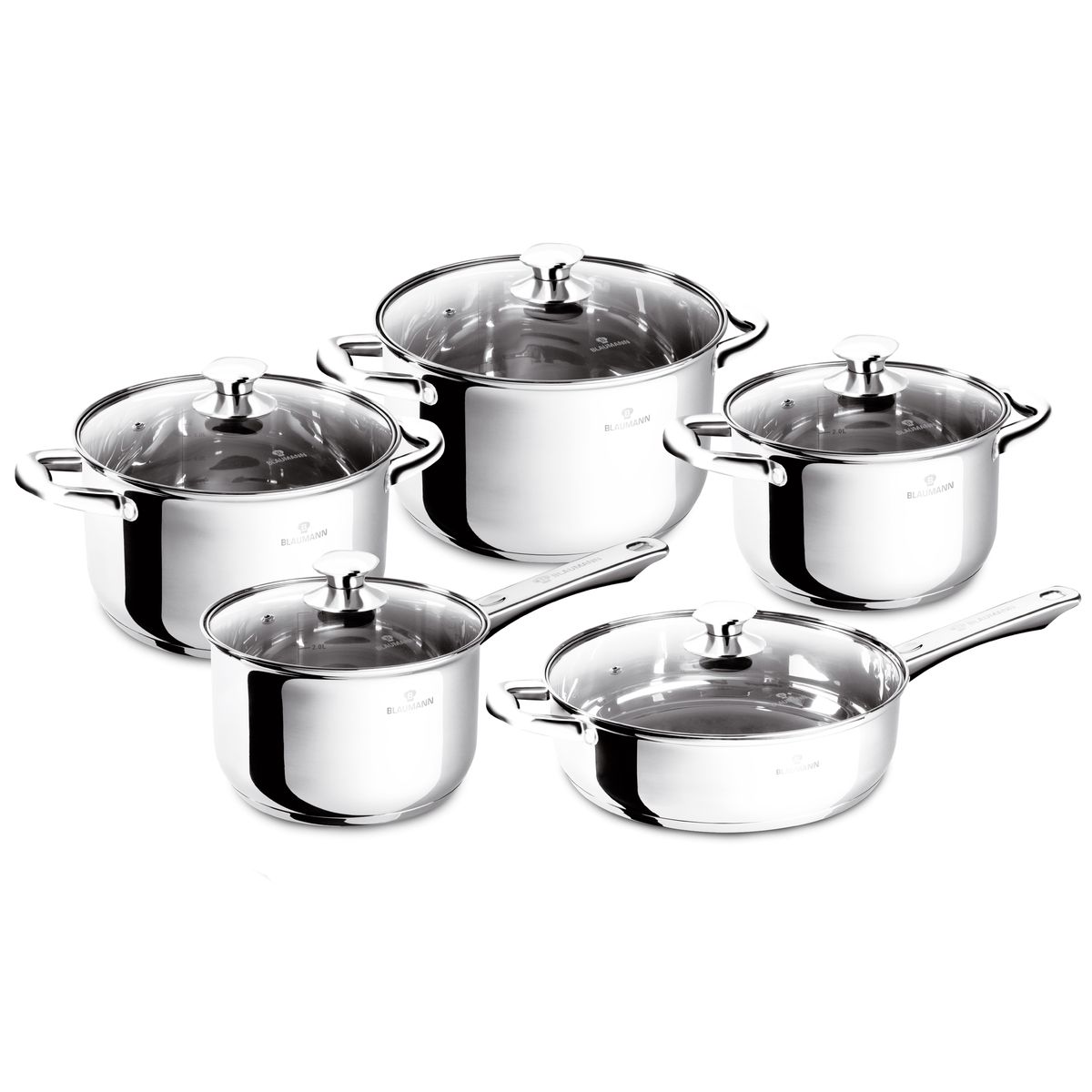 10-Piece Stainless Steel Gourmet Line Cookware Set