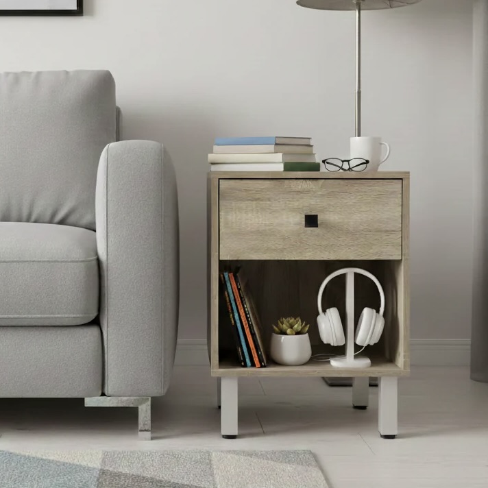 Serene Single Drawer Side Table