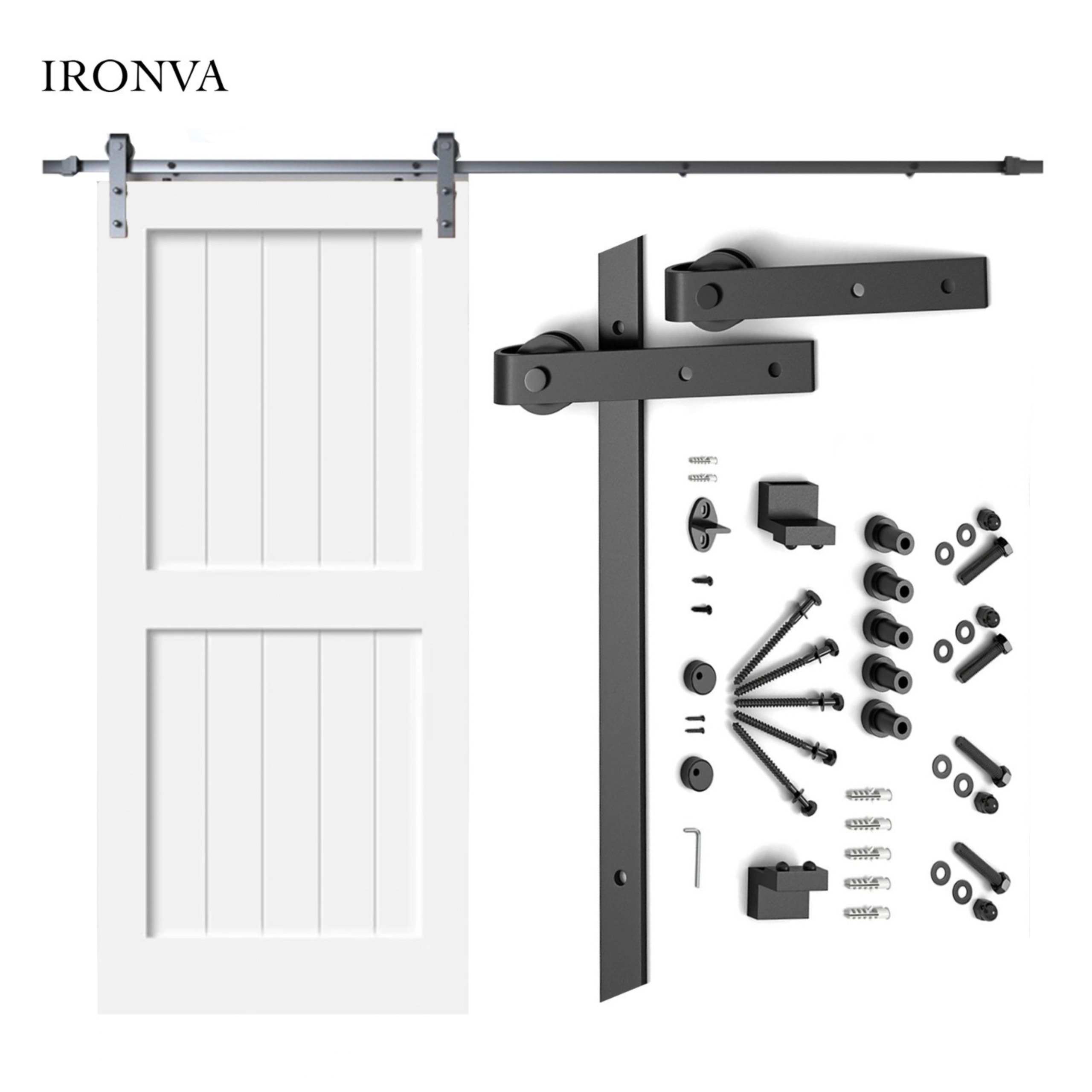 2m Carbon Steel Sliding Roller Barn Door Kit