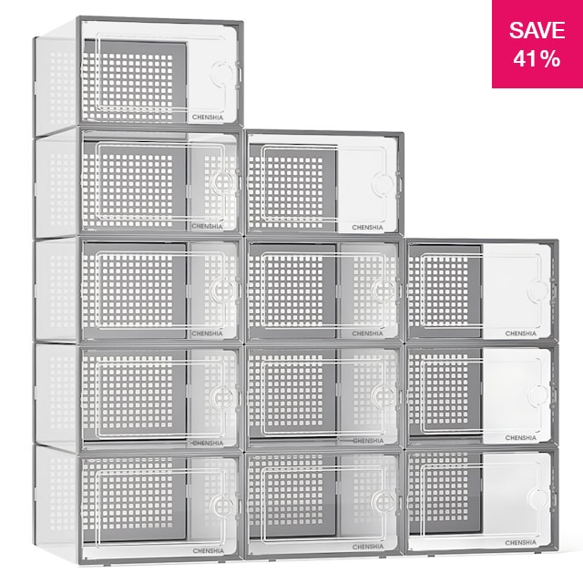 41% off on 12x Stackable Shoe Box Organisers | OneDayOnly