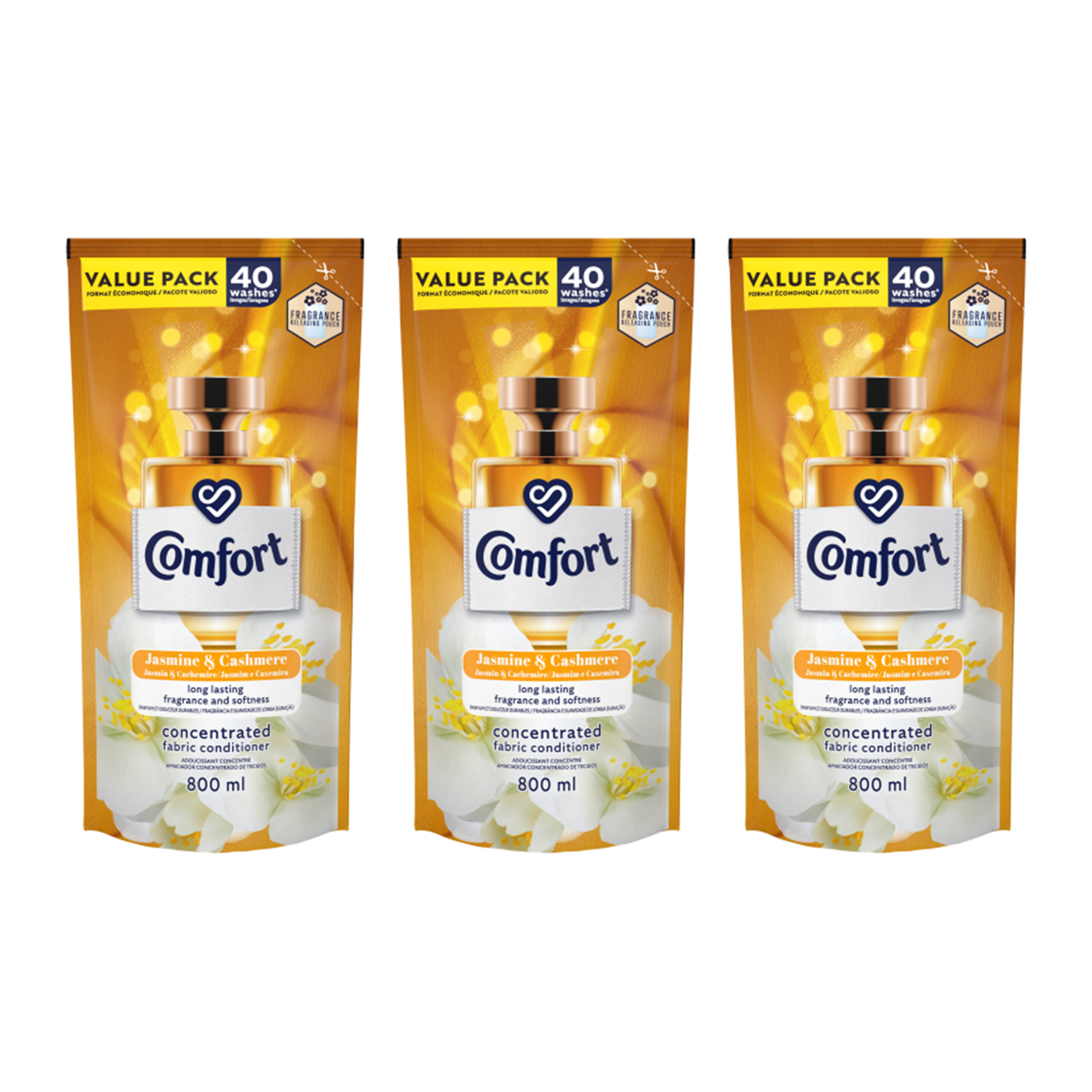 3x 800ml Concentrated Fabric Conditioners Refills