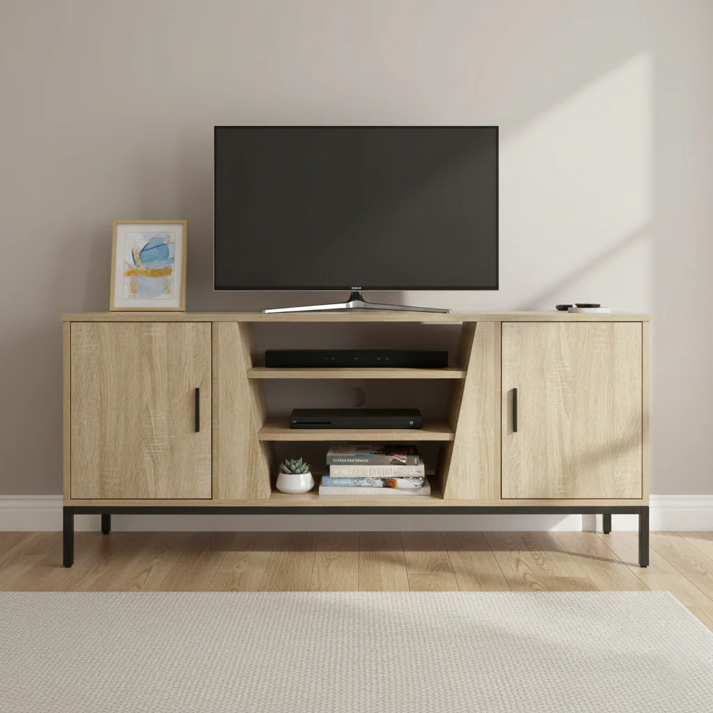 Xenon 135cm Media Stand with Storage Cabinets