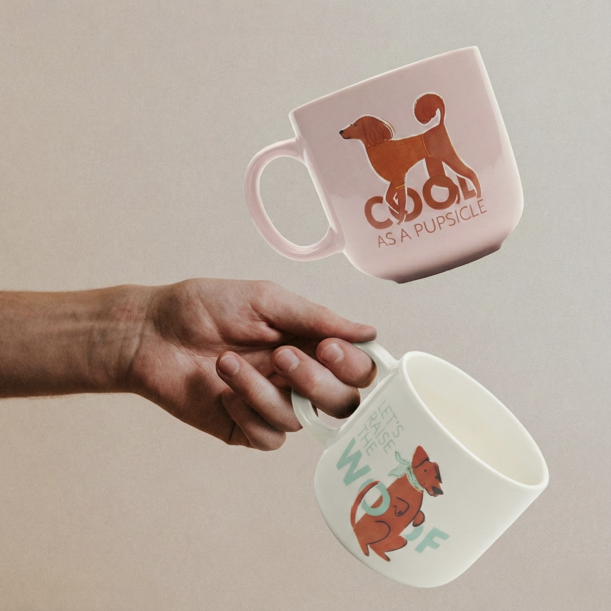 2x 414ml Ceramic Mugs