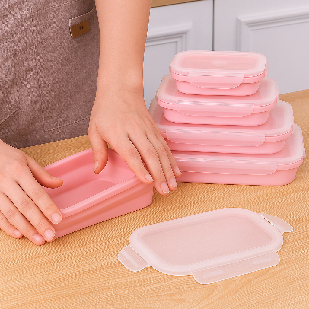 4-Piece Foldable Silicone Storage Containers