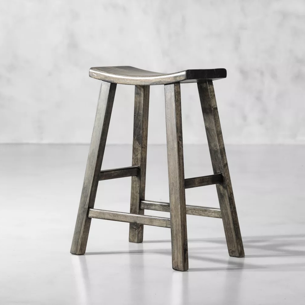 Solid Saddle Style Counter Stool