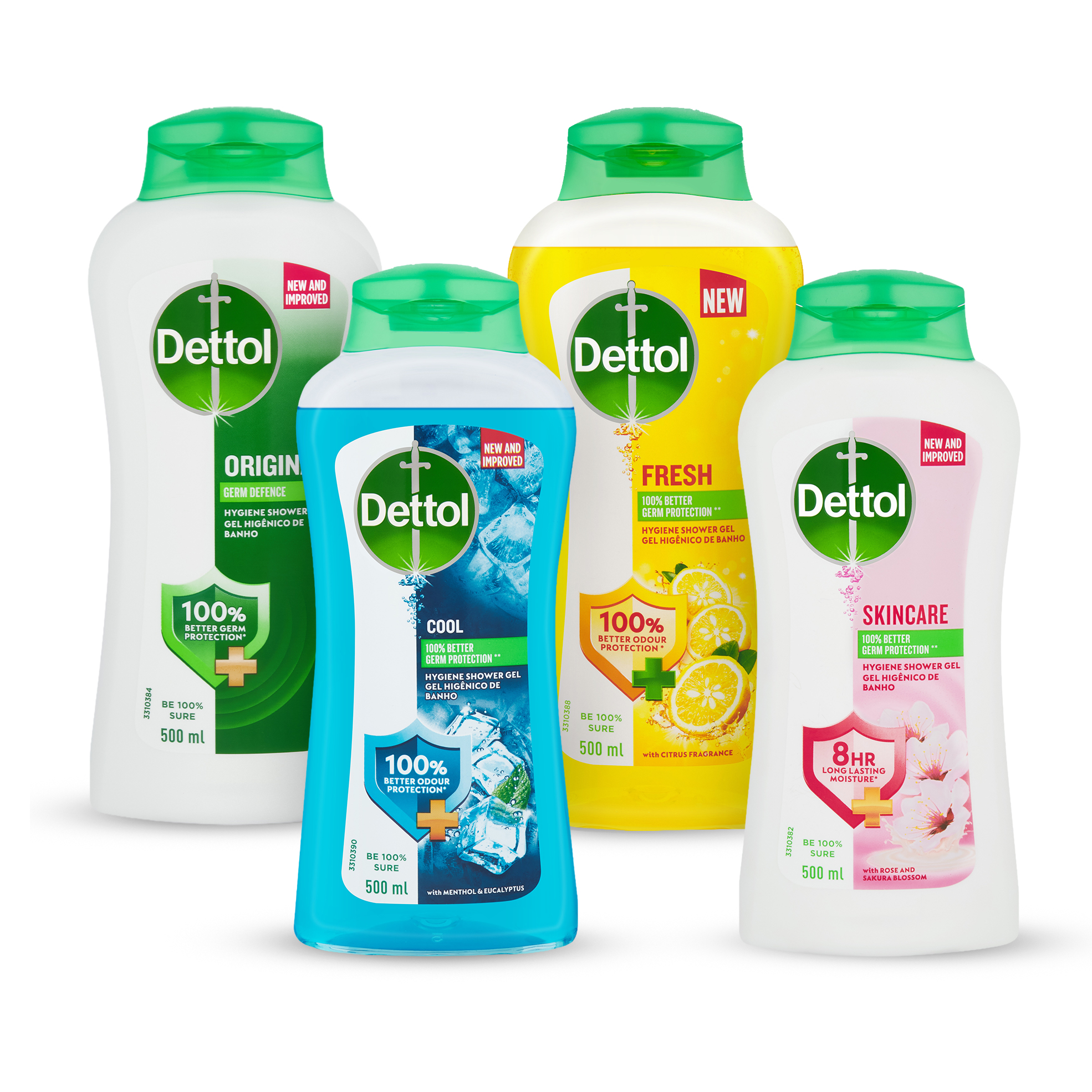 3x 500ml Shower Gels