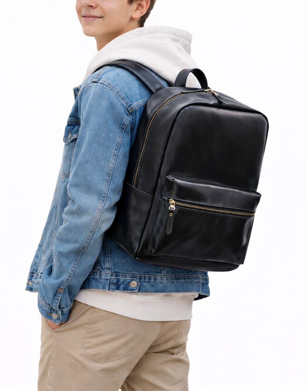 Genuine Leather School Backpack