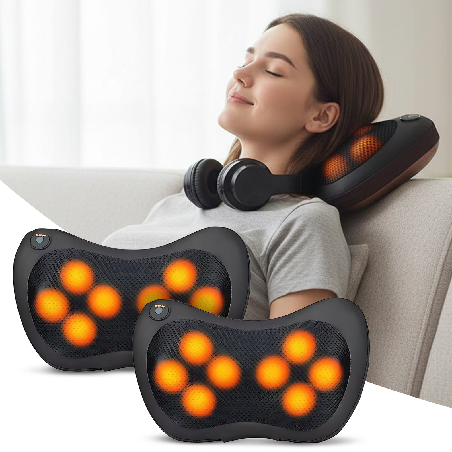 2x Car and Home Massage Pillows