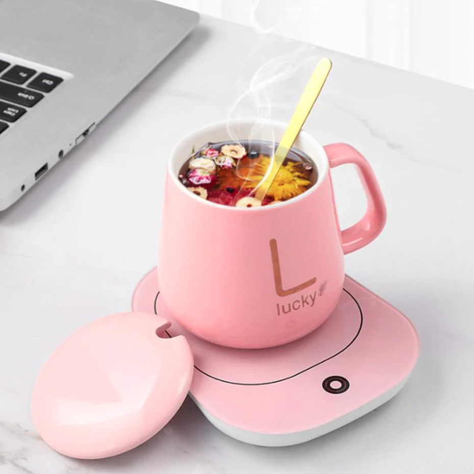 2x Classy Electric Mug Warmer Coaster and Mug Sets