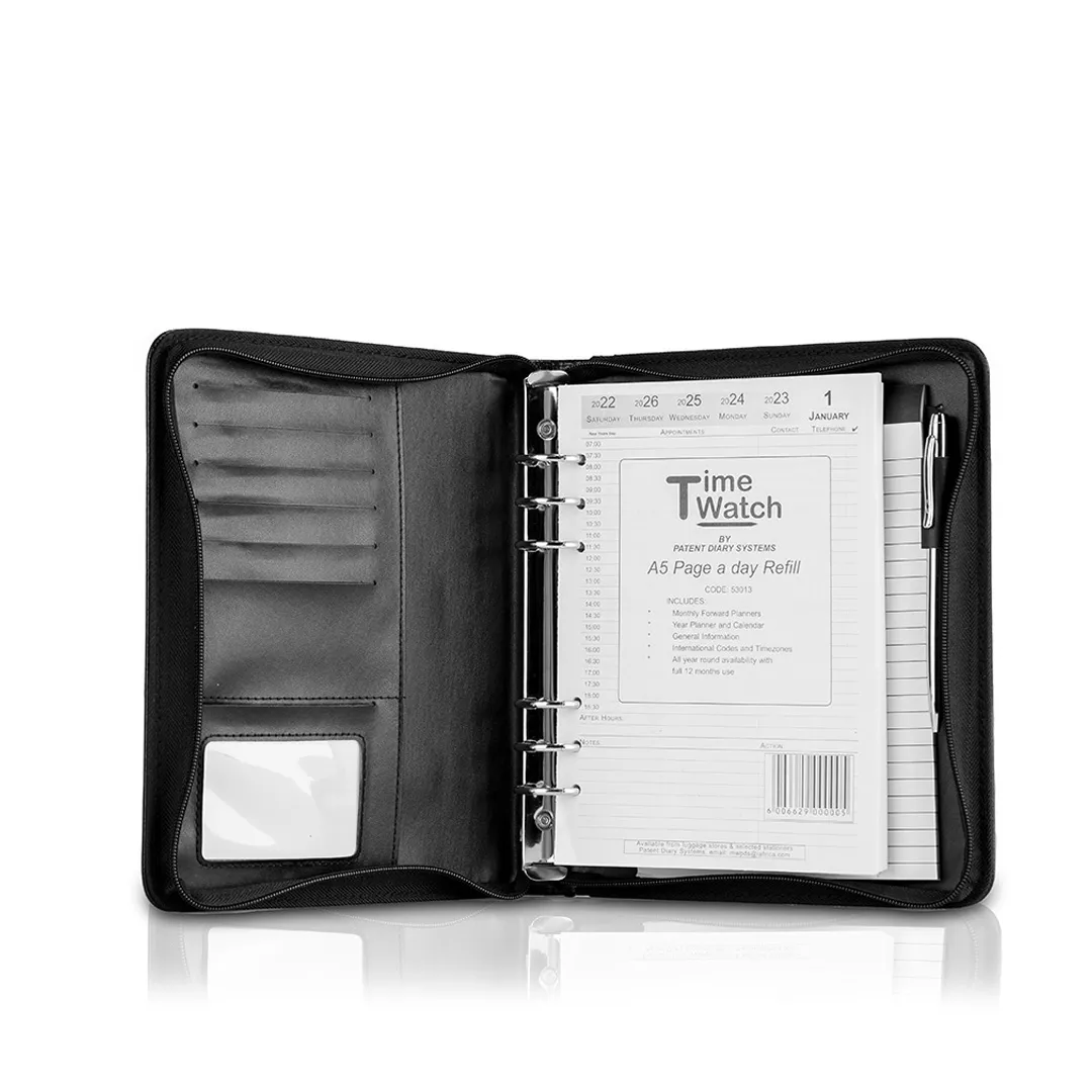 A5 Zip Around Filo Fax with Page a Day Refill