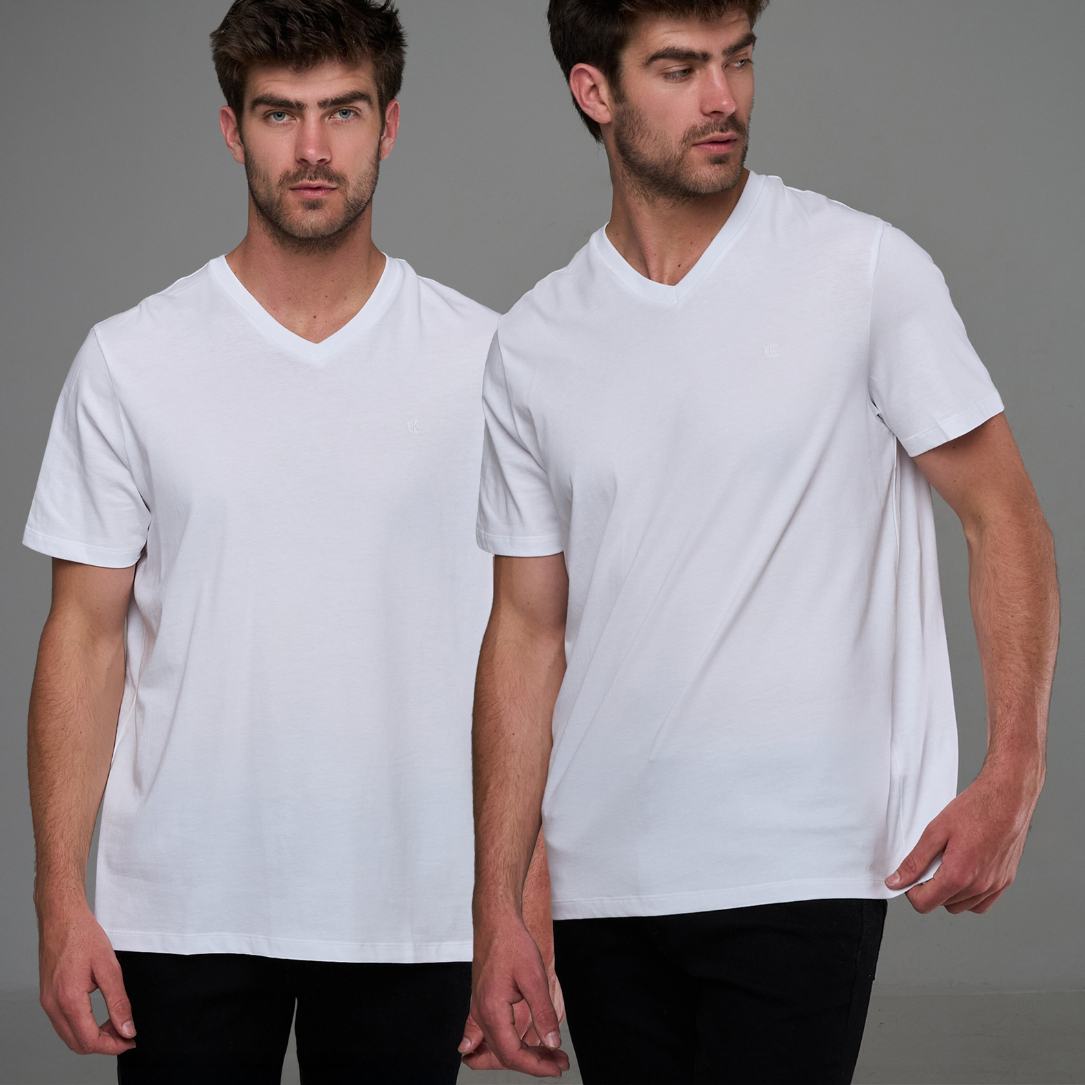 2x Men's Regular Fit Brilliant White Cotton T-Shirts