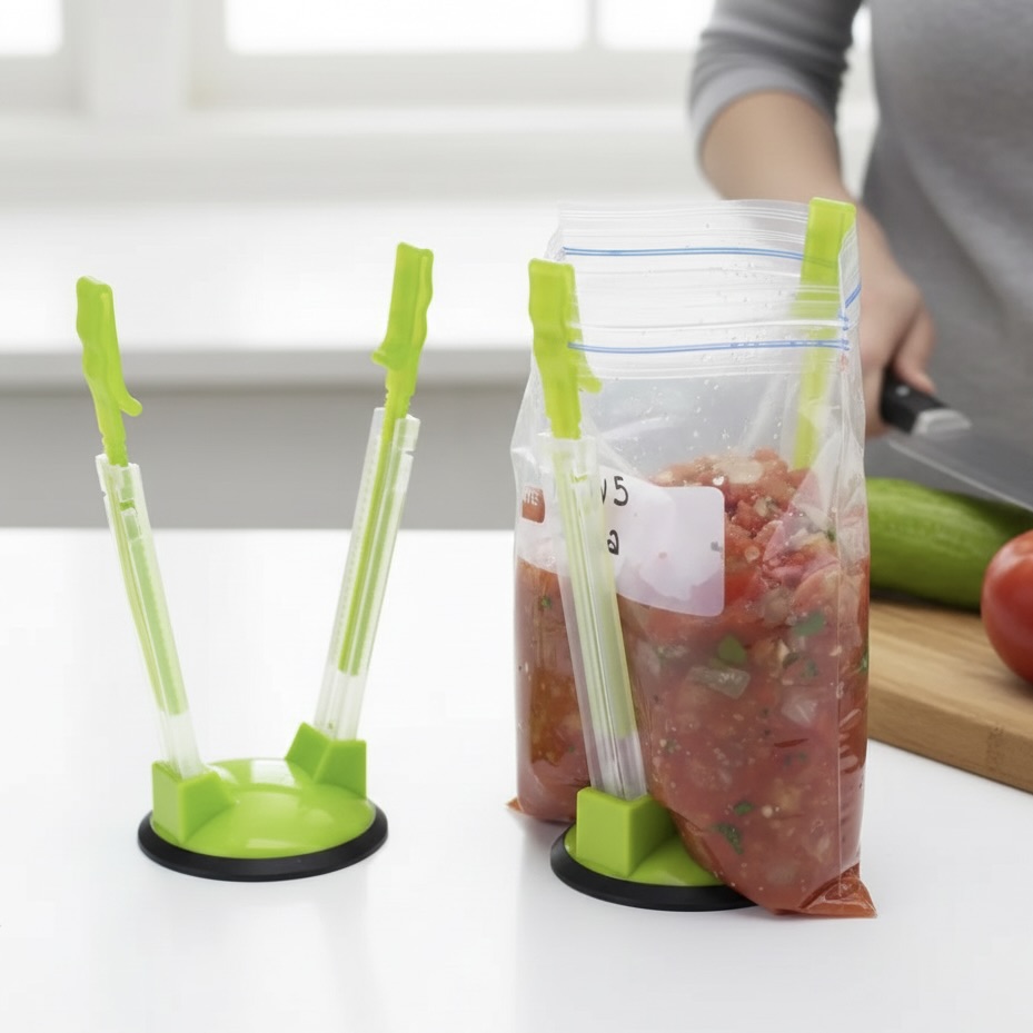 2x Adjustable Food Storage Bag Holders