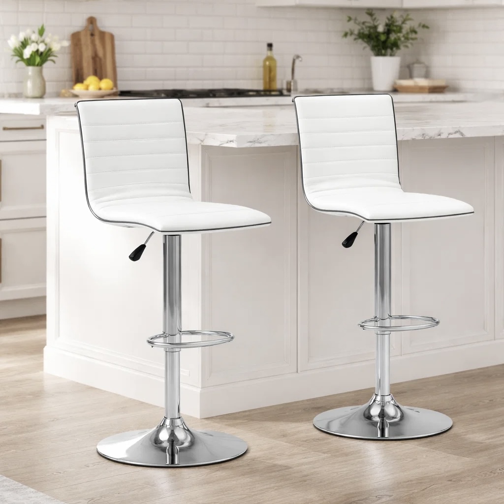 2x Faux Leather Bar Stools