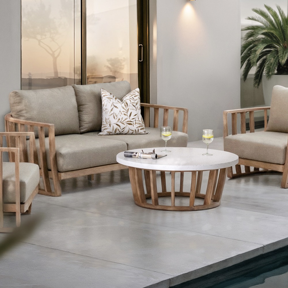 Eucalyptus Wood Patio Lounge Set