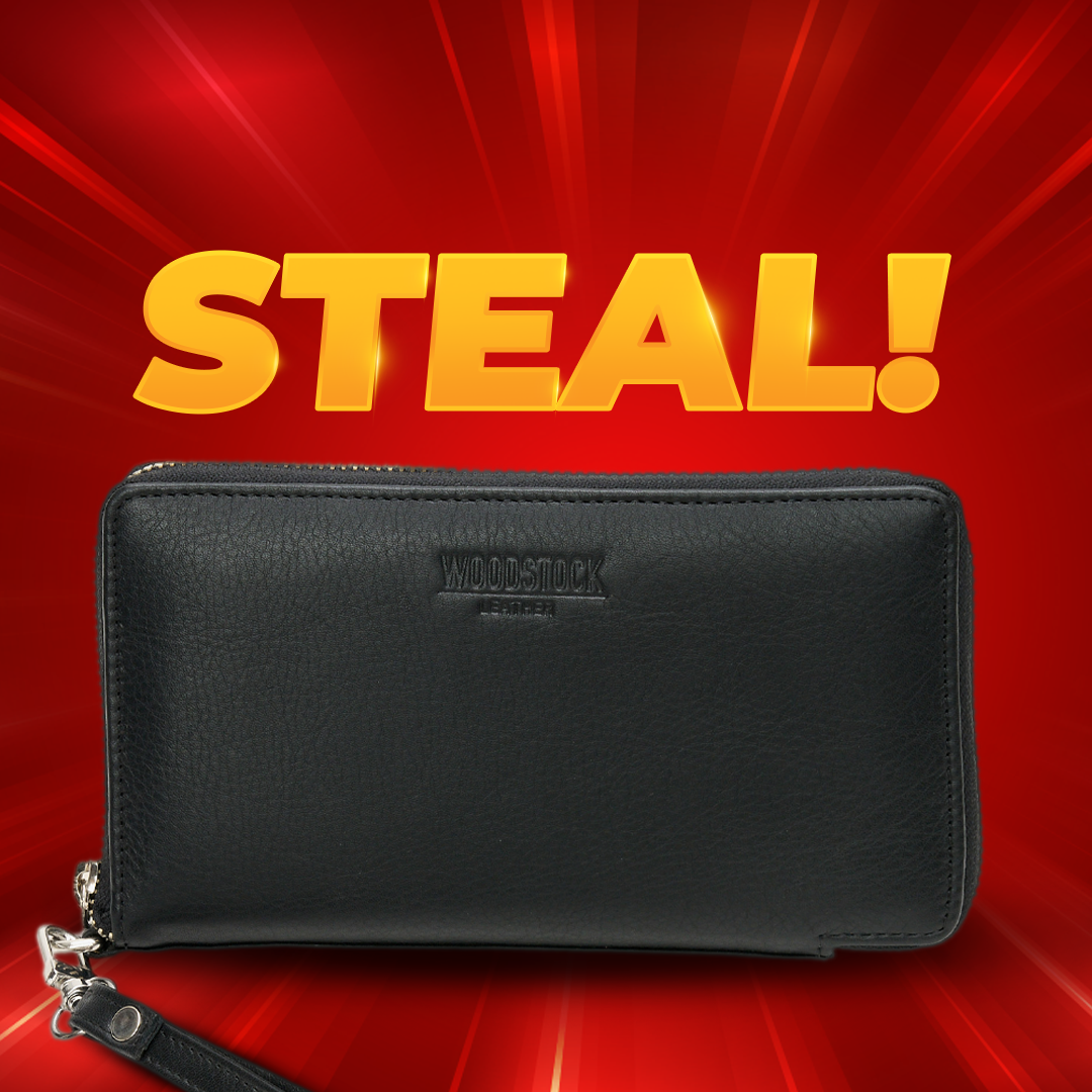 Genuine Leather Elara Wallet with Cellphone Sleeve