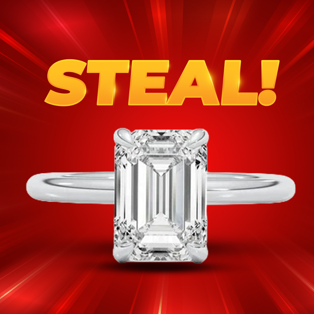 Emerald Shape Lab Grown Diamond Solitaire Ring