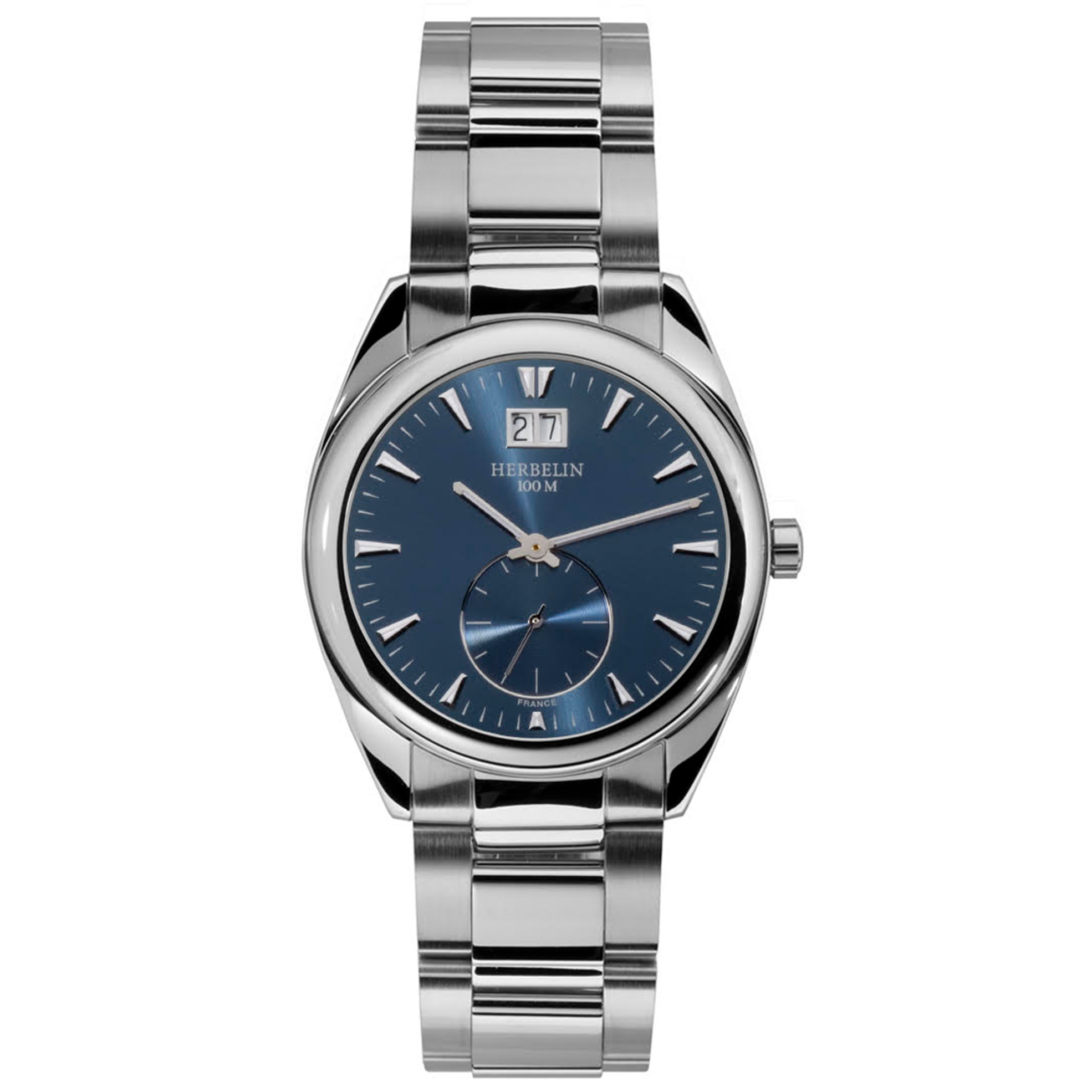 Men's Blue Dial Stainless Steel Watch