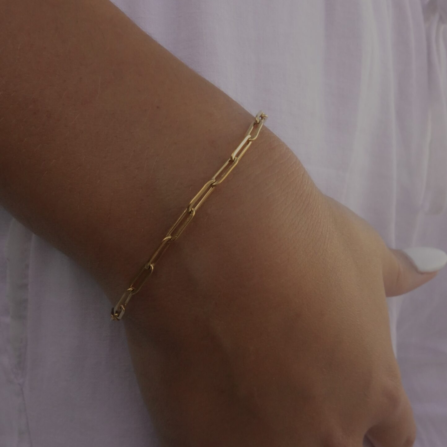 18k Gold Plated Paperclip Bracelet