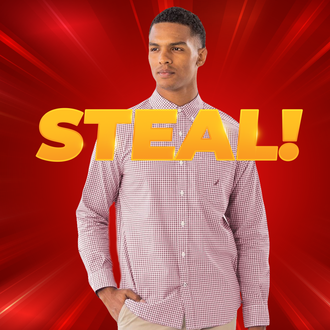 Men's Gingham Long Sleeve Woven Shirt