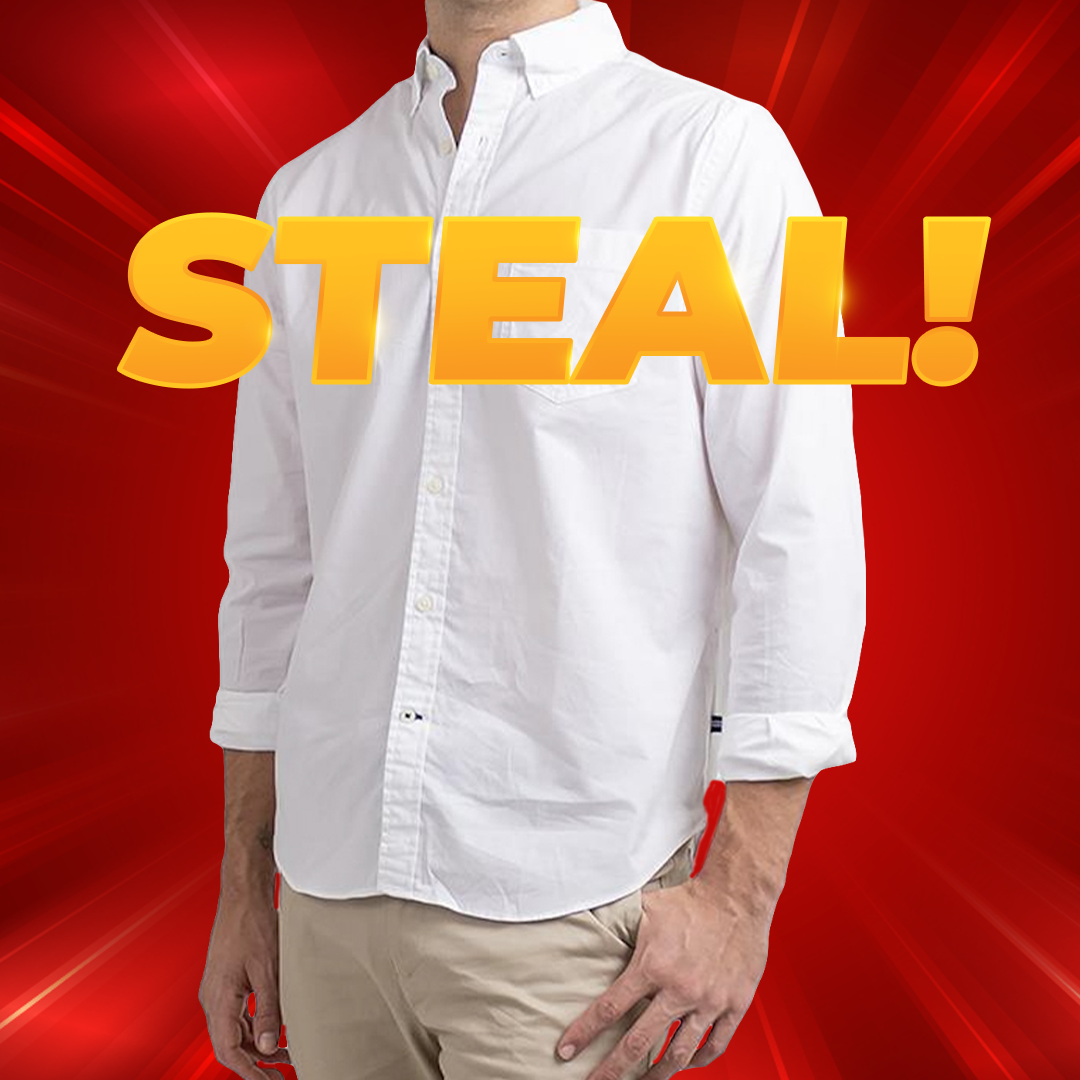 Men's White Classic Anchor Woven Shirt