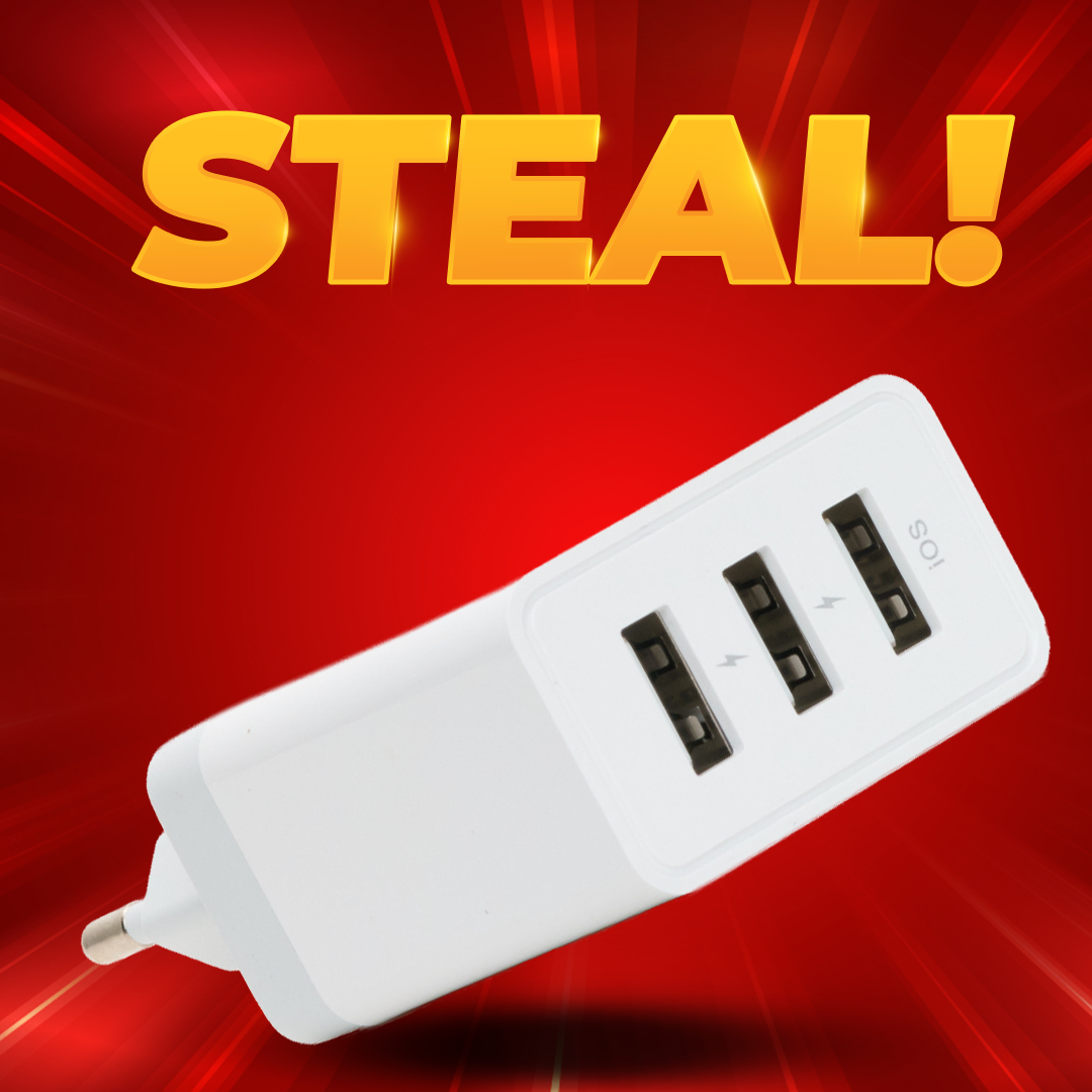 3A 3-Port USB Fast Charging Block