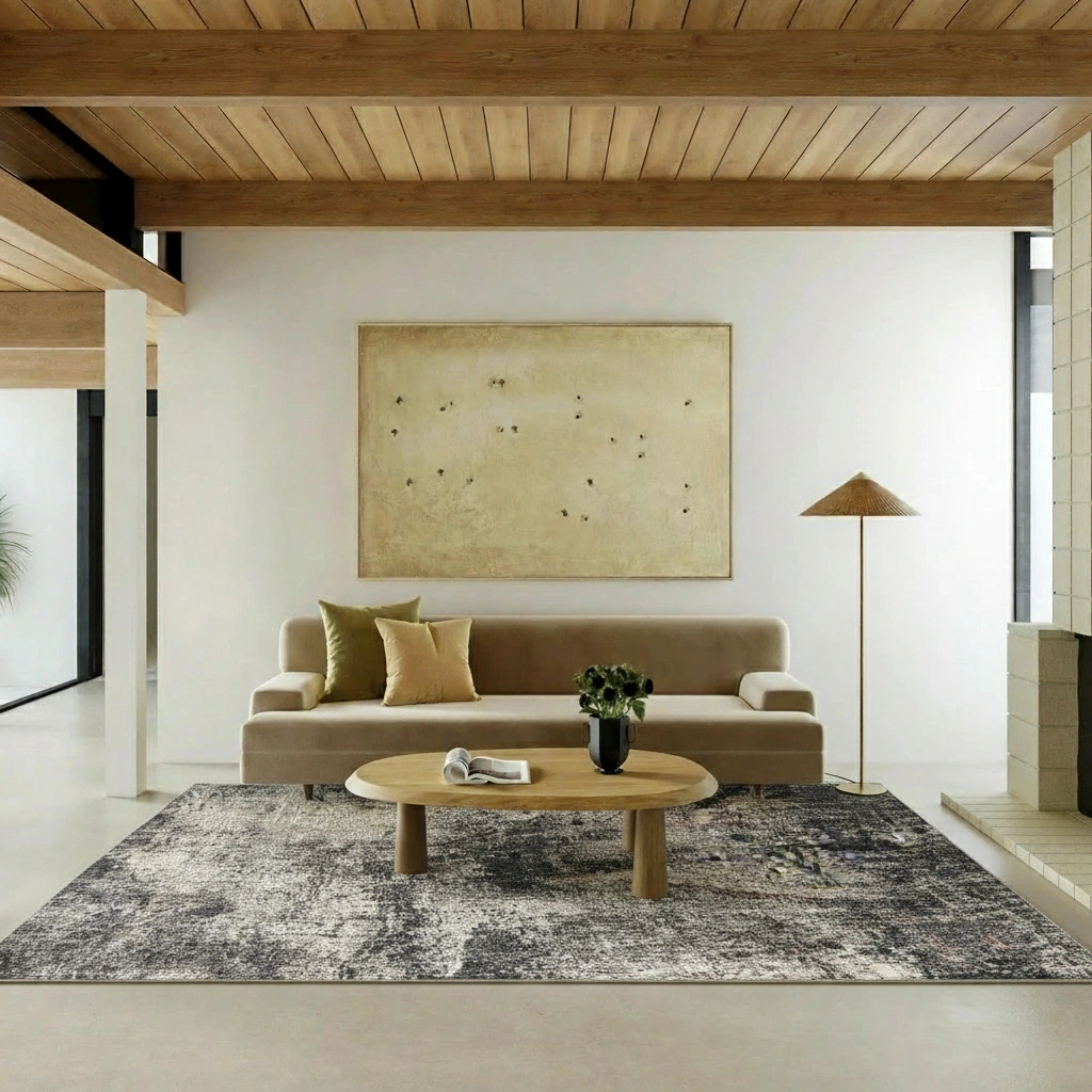 Damask Faded Abstract Rug