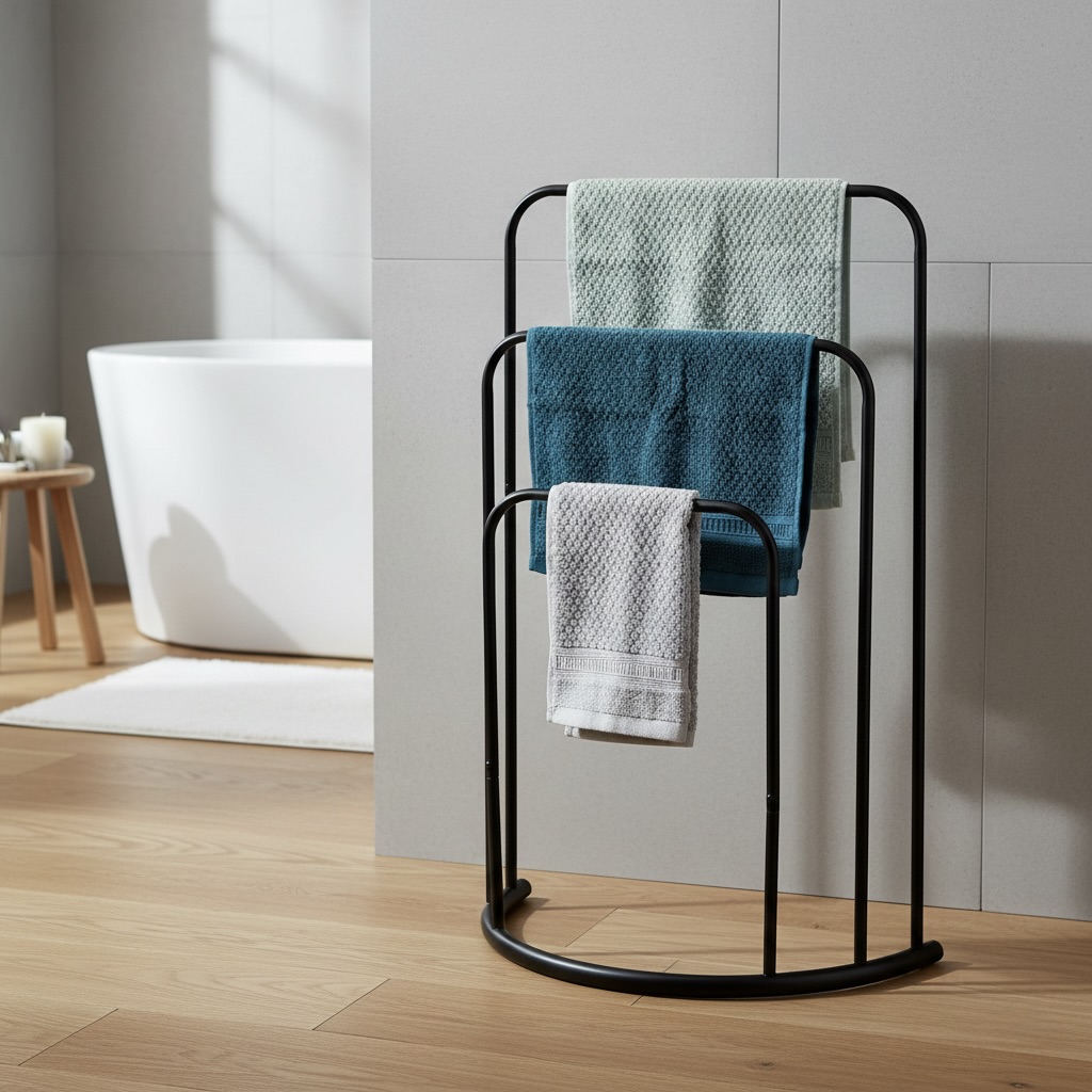 3-Bar Free Standing Metal Towel Rack