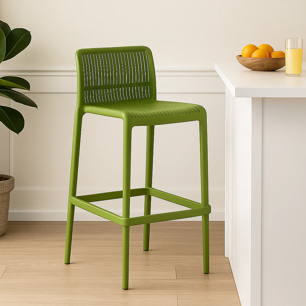 Slatted Modern Bar Stool