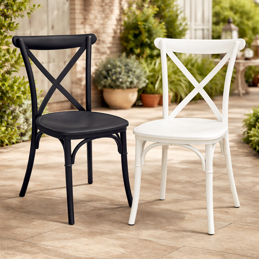 2x Crossback Dining Chairs