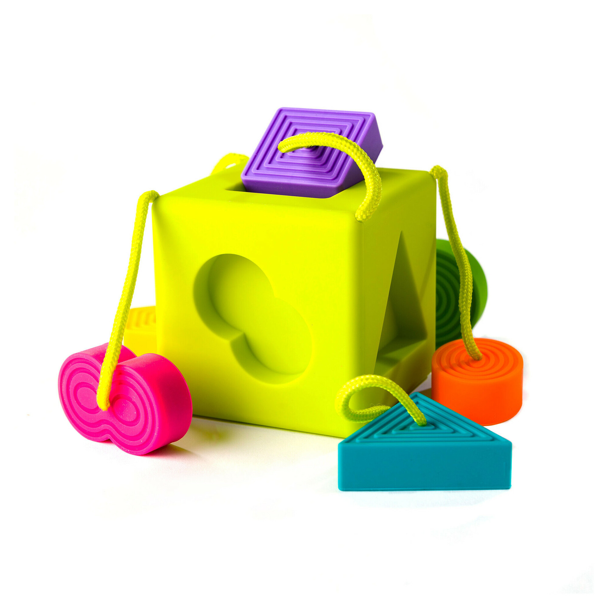 Shape-Sorting Sensory Oombee Cube Toy