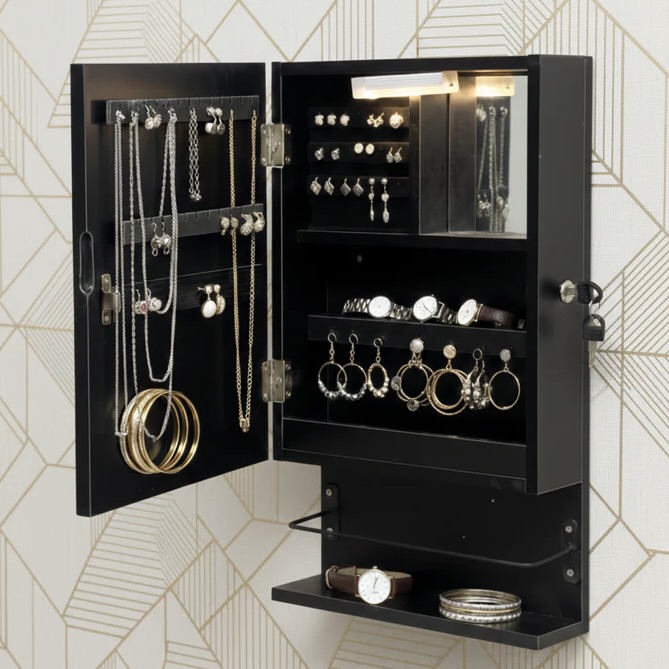 Stella Jewellery Storage Mirror Cabinet with LED Light