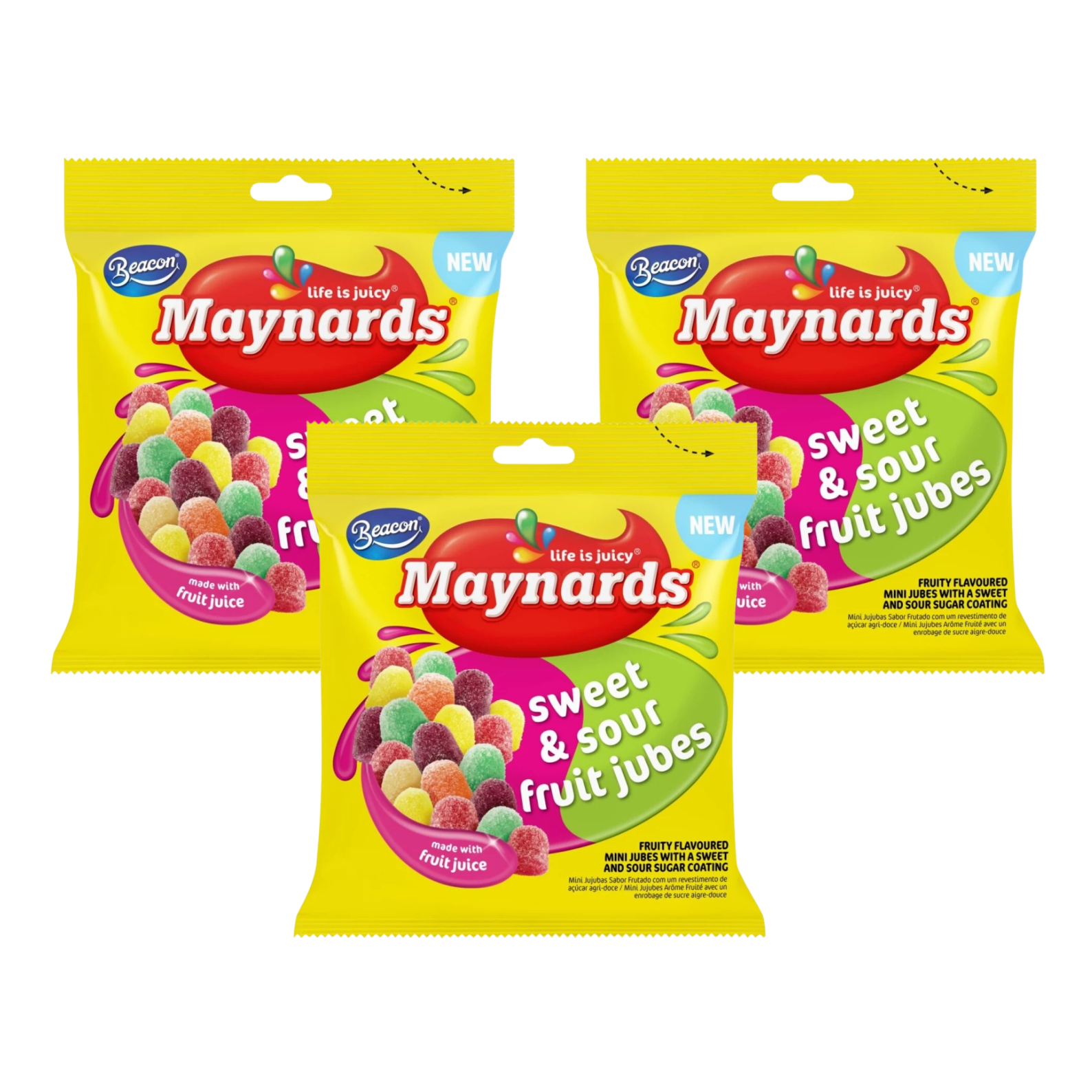 3x 100g Fruity Sweet and Sours Jubes