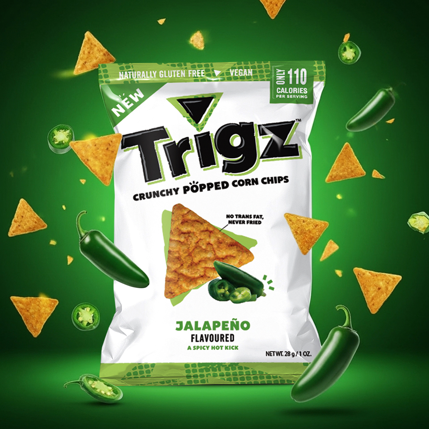40x 28g Jalapeno Flavoured Popped Corn Chips