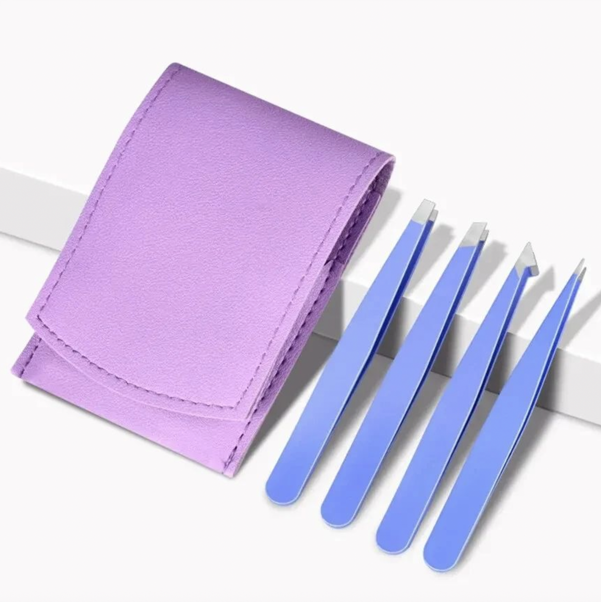 4-Piece Tweezer Set with Carry Case