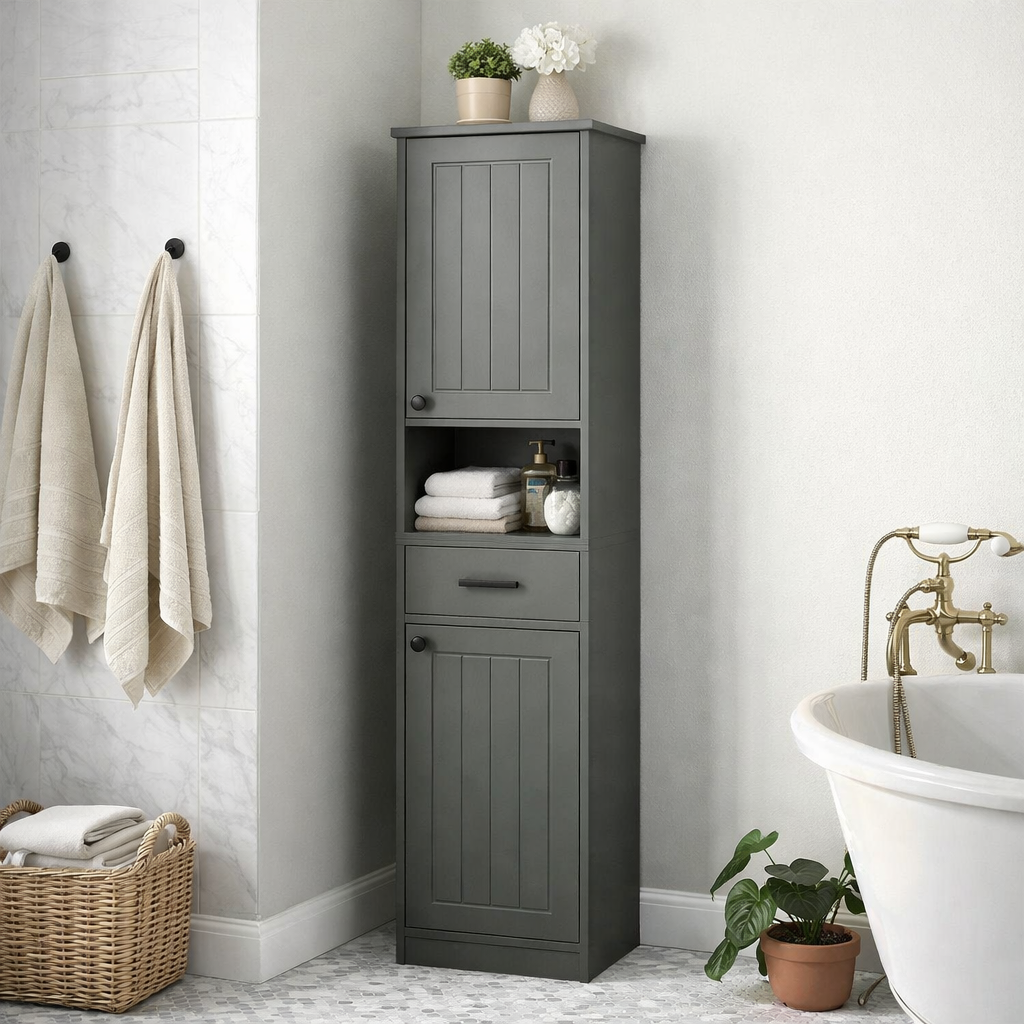 Novara Slim Storage Cabinet with Drawer