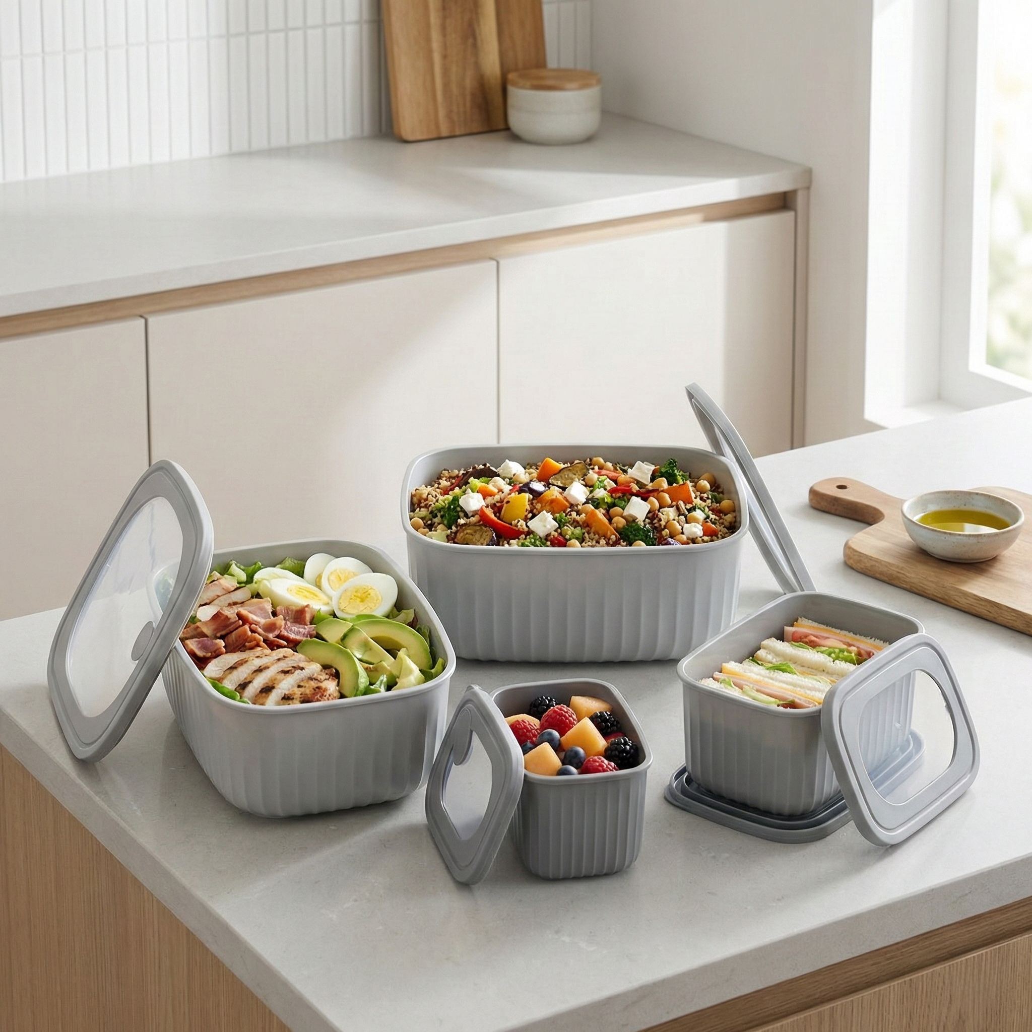 64% off on 8-Piece Nesting Bowls with Lids | OneDayOnly