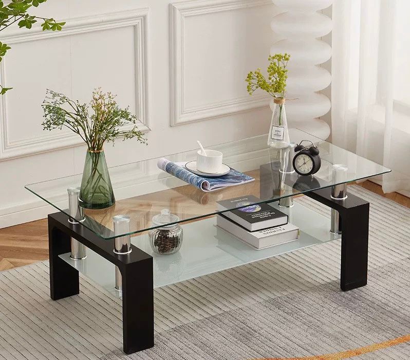 33% off on 2-Tier Stanley Glass Coffee Table | OneDayOnly