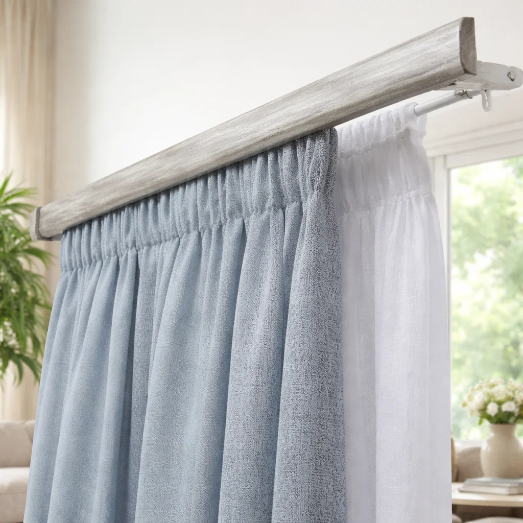 65mm Greywash Pelmet Double Track