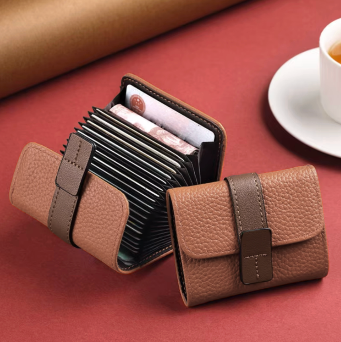 11-Slot PU Leather Card Holder Purse