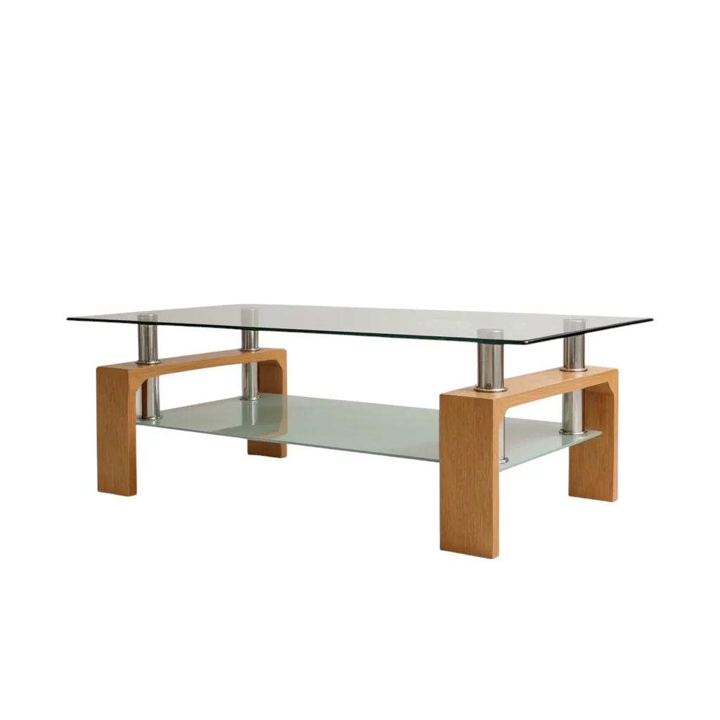 リビングテーブル 118cm スタンレー ファニチャー 33% off on 2-Tier Stanley Glass Coffee Table | OneDayOnly