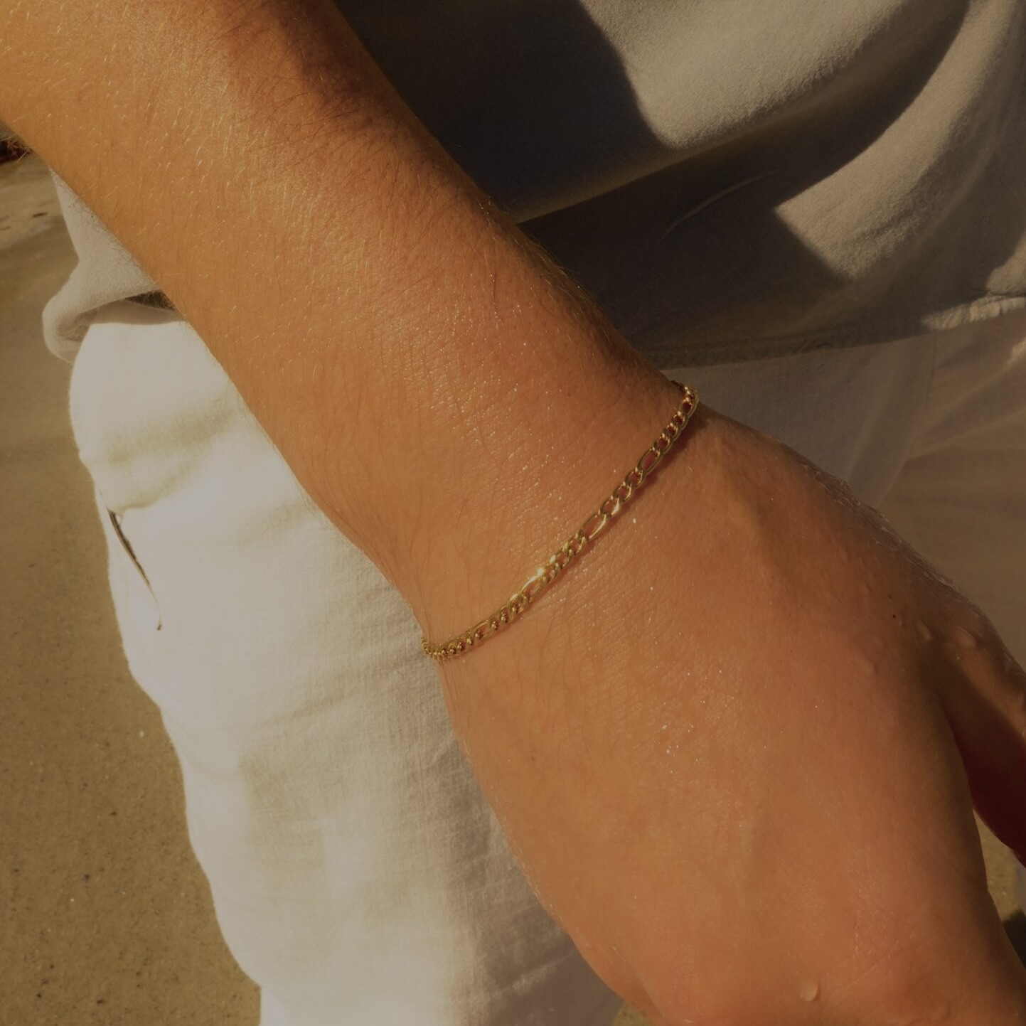 18k Gold Plated Figaro Bracelet