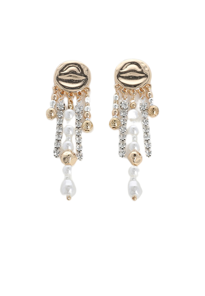 2x Pearl Chandelier Earrings with Cascading Beads