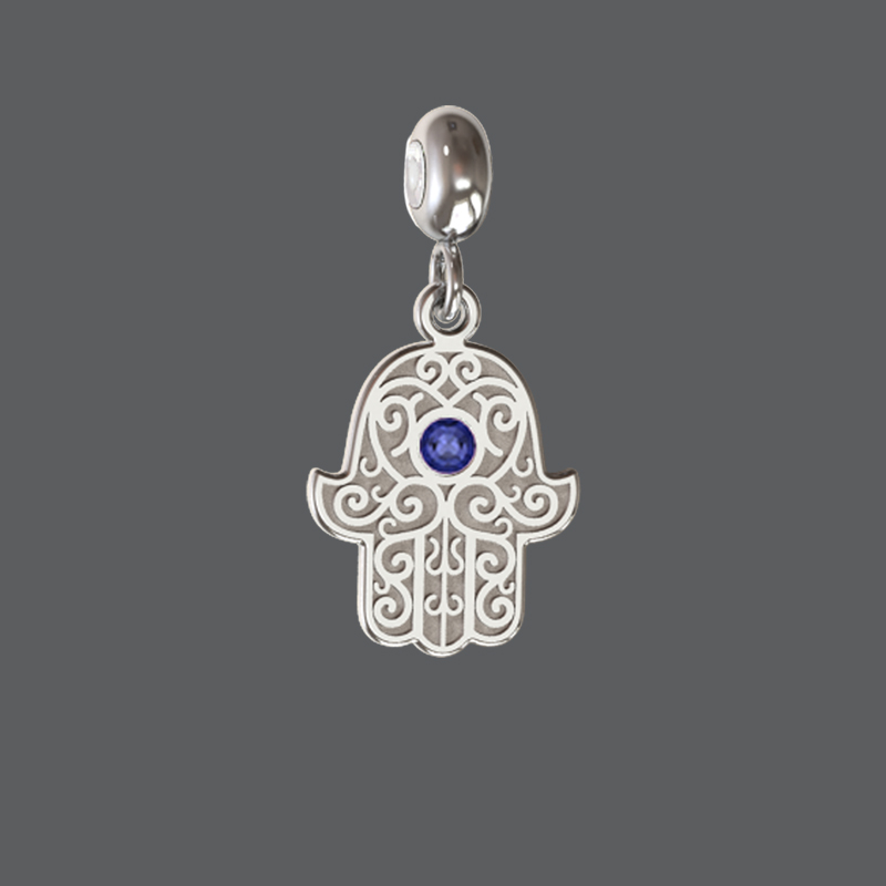 9k Gold or Sterling Silver Hamsa Charm